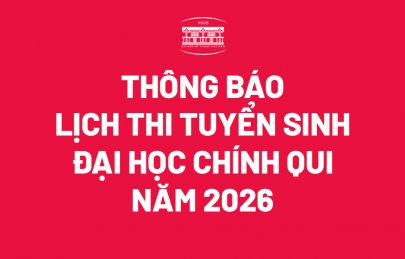 Thông báo lịch thi tuyển sinh đại học chính qui năm 2026